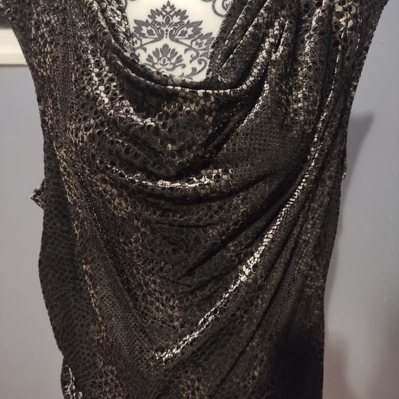 Calvin Klein Snake Print Drape Neck Top - Picture 2 of 4